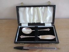 Vintage 1925 Solid Silver Butter Knife & Jam Preserve Spoon Set 35g Birmingham