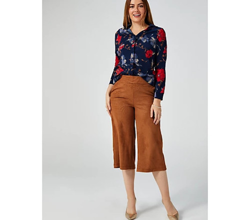 Qvc max faux suede gaucho - qvc,