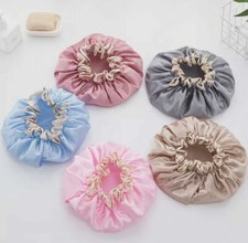 UK Luxury Waterproof Shower  Bath Cap Unisex Elasticated Reusable Hat Protector