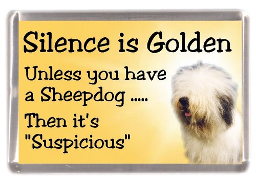 Old english sheepdog - sheepdog, fridge