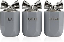 Tea Coffee Sugar Jar Chrome