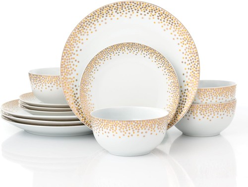 12pc dinnerware set porcelain - set,