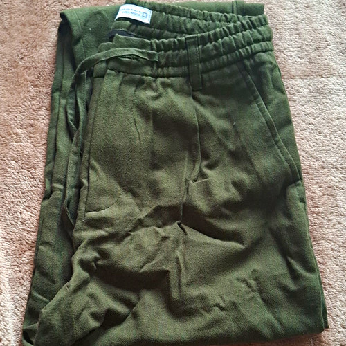 Zara women green linen - green,