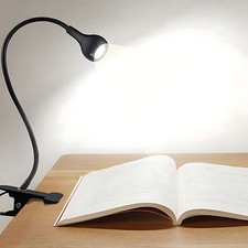 Clip On Desk Lamp Flexible Clamp Reading Light USB LED Bed Table Bedside Night