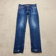 Nudie Jeans Grim Tim 31x30 Men's Blue Dark Button-Fly