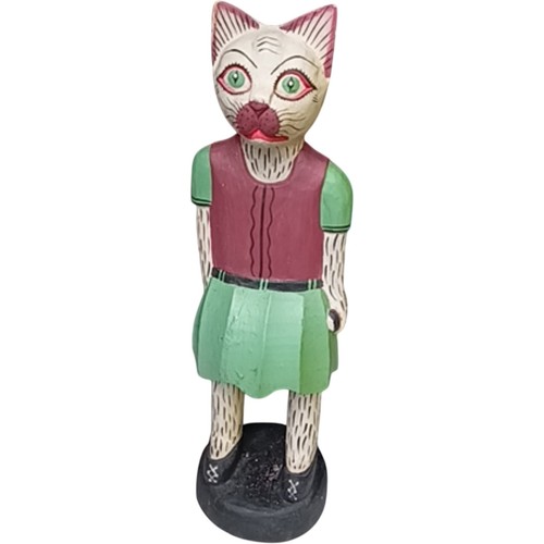 Handcrafted wooden cat - wooden,