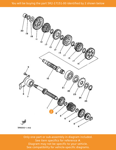 Yamaha gear 5th pinion - gear,,
