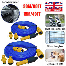15/30M Flat Food Grade Water Hose Pipe & Connectors For Caravan Motorhome Boat