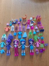 Lot Of My Little Pony (4) Equestria Girls Minis Dolls With Accessories & Clothes