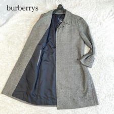 Burberry Chester Coat Balmacaan Coat Cashmere Blend Unisex Plaid Gray Men's S