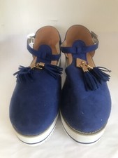 Blue Platform Sandals Size 8