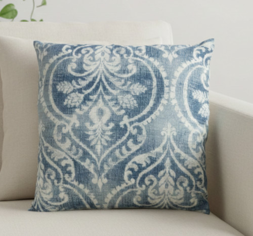 Duck egg blue victorian - blue, damask