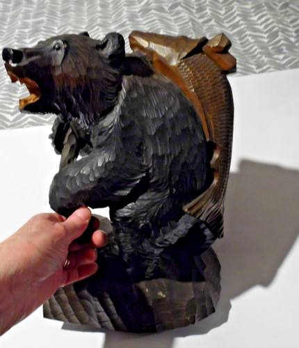 Vintage japanese wooden bear - vintage,