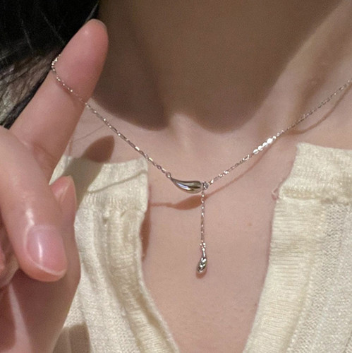Dainty teardrop pendant choker - teardrop,