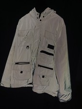 80s casuals. Fila Grey Reflective Full Zip Coat Vintage. XL. BJ,  Borg