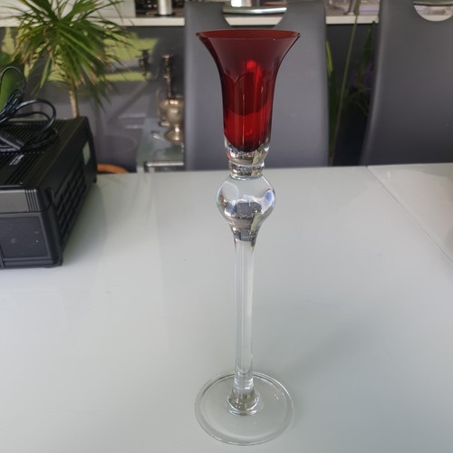 Large tall glass stem candle - tall,