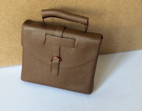 Brown briefcase dolls - brown, house