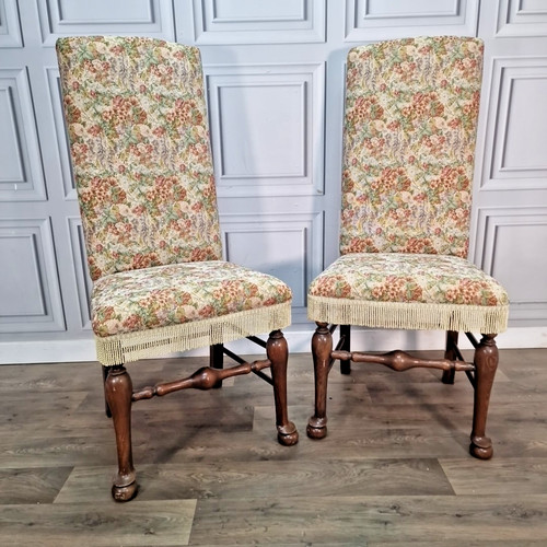 Vintage oak hall chairs pair - oak,