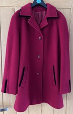 Debenhams Classics Ladies Wool Coat Size 16 Pre Owned, Cherry Red  Mix, Lined