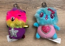 SMIGGLE Fluffy Neon Blue Purple CREATURE Animal Key chains KEYRING Accessories