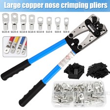 Heavy Duty Battery Cable Crimping Tool Wire Lugs Crimper Terminal Connectors Set