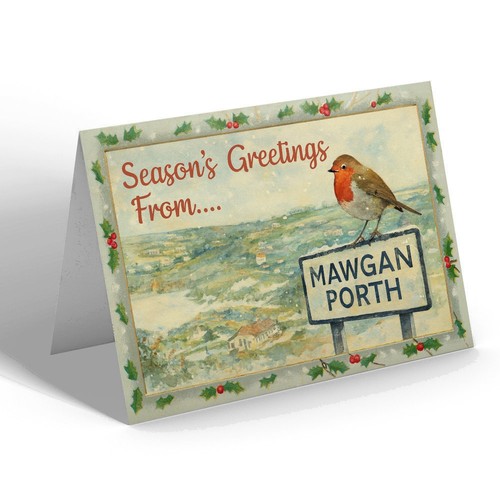 Xmas notelet mawgan porth - -,
