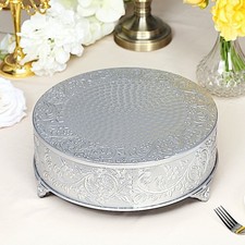SILVER 14" wide Round Floral