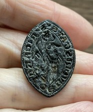 MEDIEVAL. EARLY 14TH CENTURY BRONZE SEAL MATRIX OF RICHARD DE BUKESGATE. RARE.