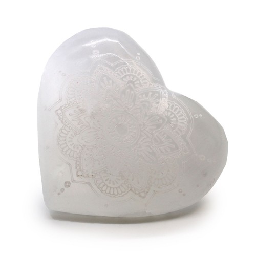 Selenite heart 8cm - heart, 7-8cm
