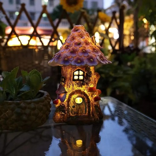 Fairy house garden solar light - house,