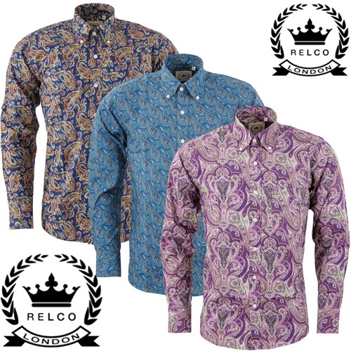 Relco mens paisley long sleeve - relco,