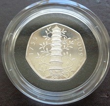 2009 50p Silver Piedfort Proof Kew Gardens