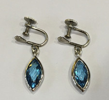Vintage Screw Back Aquamarine