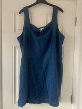 NEW Marks and Spencer linen rich square neck mini shift dress size 18