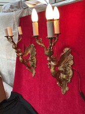 Large Pairs Of Wall Lights Mythical Winged Mermaids