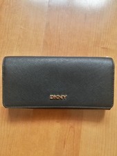 DKNY Black Leather Flap Wallet
