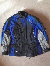 Akito Python Plus Motorcycle Jacket. Size Large, In Black & Blue. 