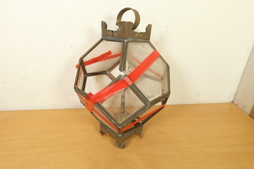 Vintage brass globe lantern - brass,