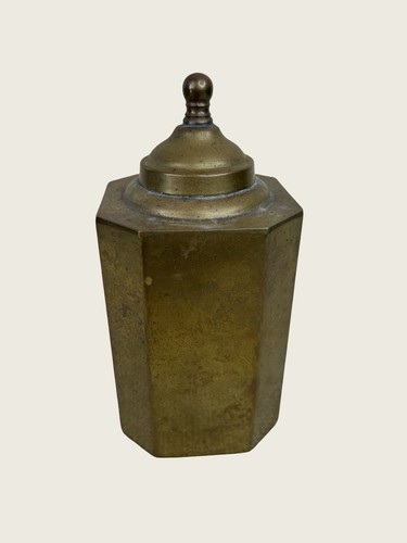 Vintage brass tea caddy - brass,