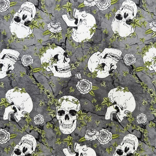 Nutex fabric gothic skulls - nutex,