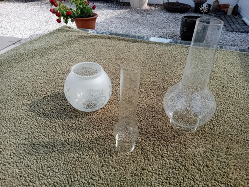Vintage oil lamp glass - oil,