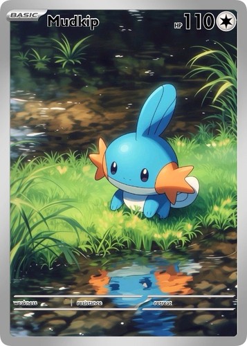 Mudkip pokémon card fan made - pokémon,