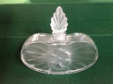 LALIQUE SIGNED RARE SHAPED "FLEUR" DESIGN  SCENT / PERFUME BOTTLE IN VGC