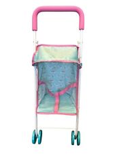 BABY DOLLS FOLDING STROLLER IN PINK & BLUE WITH RAINBOW DESIGN