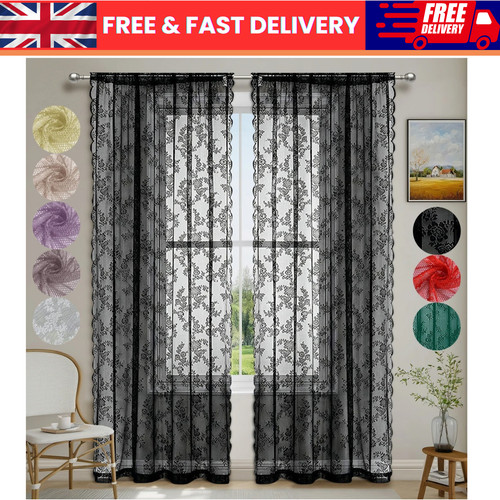 Lace sheer curtain - curtain, panel