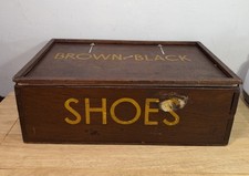 Antique shoe box wooden hand - antique,