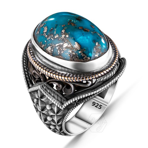 Men 925 sterling silver oval - 925,