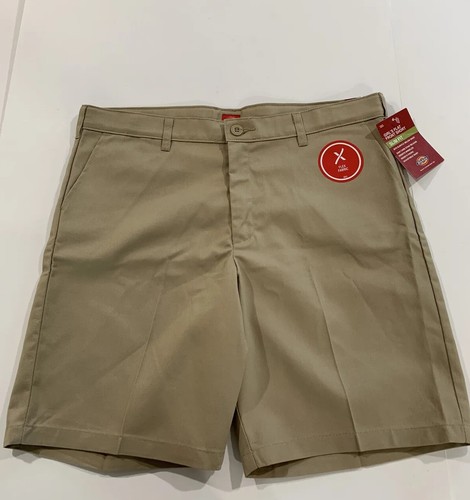 Dickies flat front shorts - front, slim