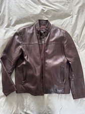 Barbour International Brown Leather Jacket size XXL
