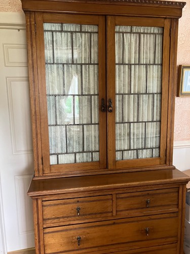 Oak bookcase with four - with,